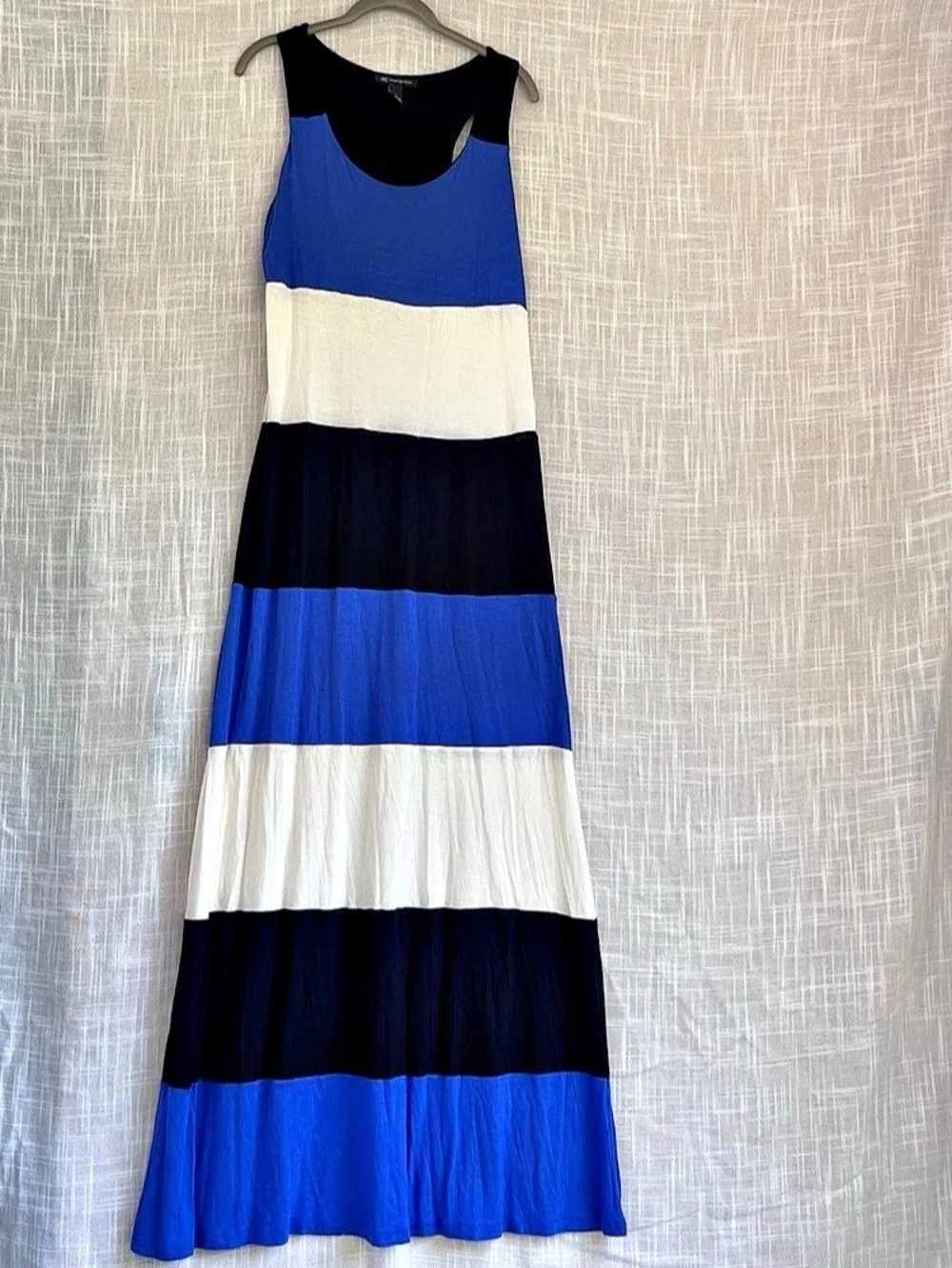 INC International Concepts Color Block Maxi Dress in Blue & Black Size Large